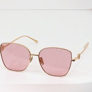 NWT Tory Burch Gold Frame Pink Lens Sunglasses